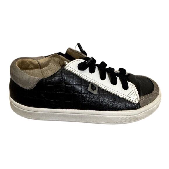 Old Soles Toddler Boys Leather Black White Zipper Stretch Lace Sneaker Sz 8 US - Picture 3 of 10